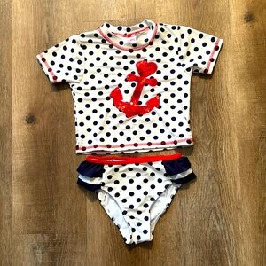 Flapdoodles Red/White/Blue rashguard swimsuit